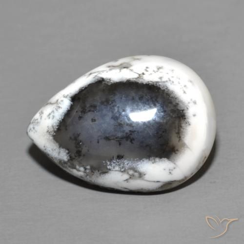 8.50ct Natural Multicolor Ágata dendrítica, En forma de pera, Opaco