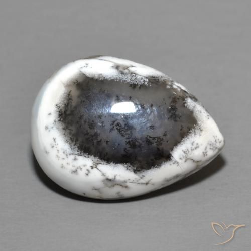 Ágata dendrítica Multicolor natural de 8.50 ct, En forma de pera, Opaco