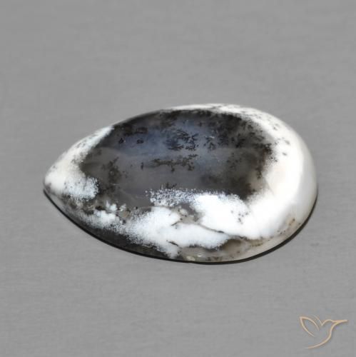 Ágata dendrítica Multicolor natural de 8.50 ct, En forma de pera, Opaco