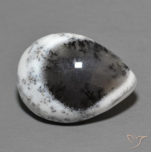 Ágata dendrítica Multicolor natural de 9.49 ct, En forma de pera, Opaco