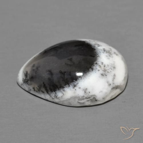Ágata dendrítica Multicolor natural de 9.49 ct, En forma de pera, Opaco