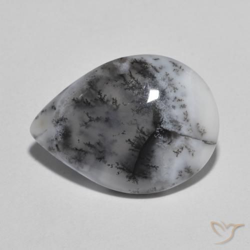 6.12ct Natural Multicolor Ágata dendrítica, En forma de pera, Translúcido