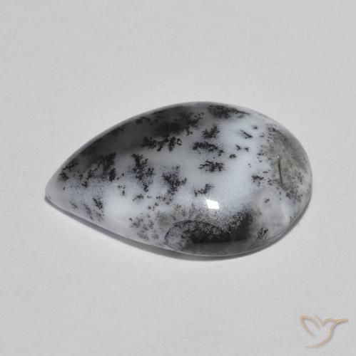 Ágata dendrítica Multicolor natural de 6.81 ct, En forma de pera, Opaco