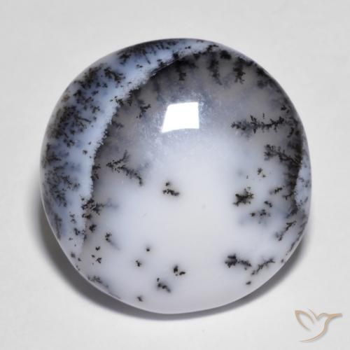 Ágata Dendrítica Multicolor natural de 14.83 ct, Corte Redondo, Opaco