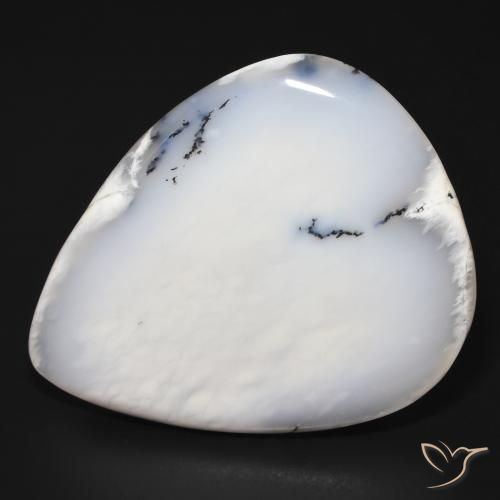 60.01ct Natural Blanco con negro Ágata dendrítica, En forma de pera, Opaco
