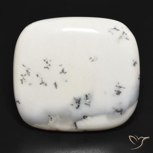 43.27ct Natural Blanco con negro Ágata dendrítica, Forma Cojín, Opaco
