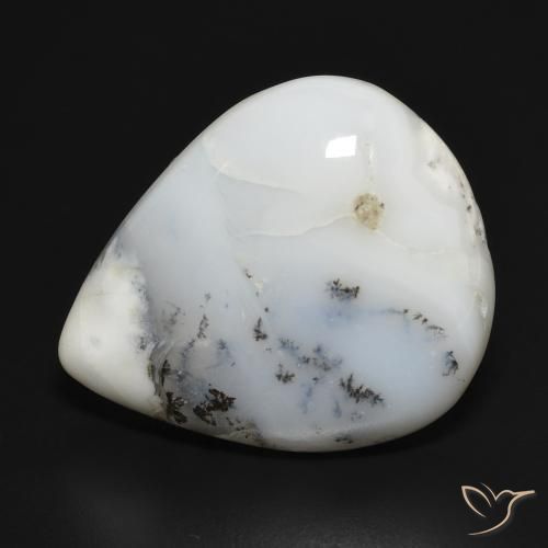 20.76ct Natural Blanco con negro Ágata dendrítica, En forma de pera, Opaco