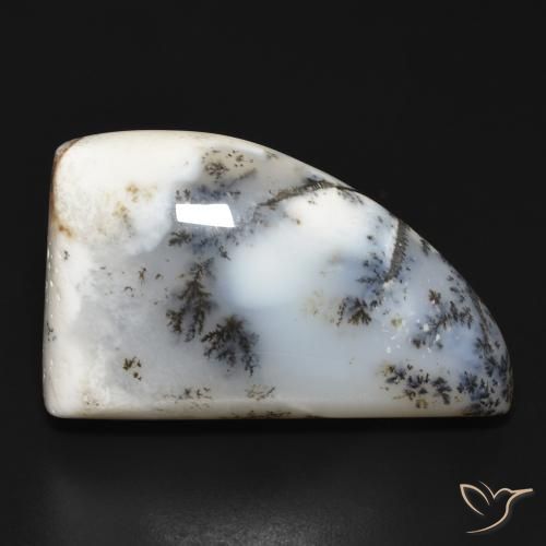 33.60ct Natural Blanco con negro Ágata dendrítica, Elegante, Opaco