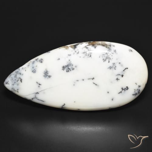 52.47ct Natural Blanco multicolor Ágata dendrítica, En forma de pera, Opaco