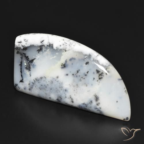 Ágata Dendrítica Blanco con negro natural de 41.89 ct, Forma elegante, Opaco