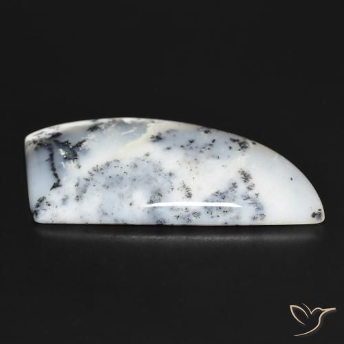 Ágata Dendrítica Blanco con negro natural de 41.89 ct, Forma elegante, Opaco