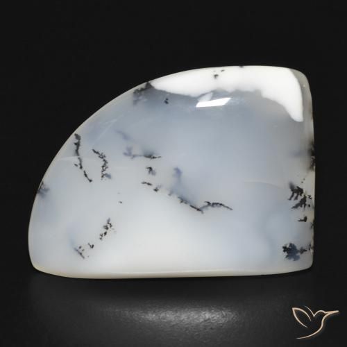 17.05ct Natural Blanco con negro Ágata dendrítica, Elegante, Opaco