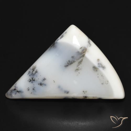 34.04ct Natural Blanco con negro Ágata dendrítica, Elegante, Opaco