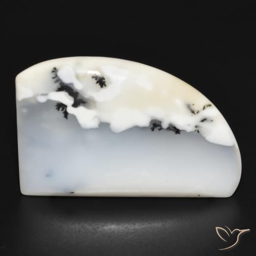 21.77ct Natural Blanco con negro Ágata dendrítica, Elegante, Opaco