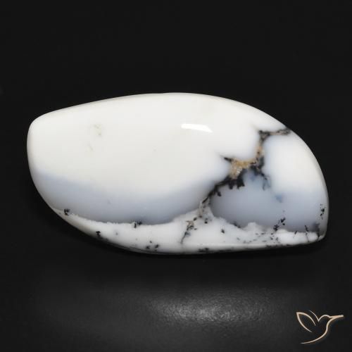 20.34ct Natural Blanco con negro Ágata dendrítica, Elegante, Opaco