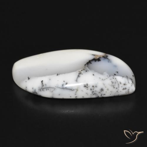 Ágata dendrítica Blanco con negro natural de 20.34 ct, Elegante, Opaco