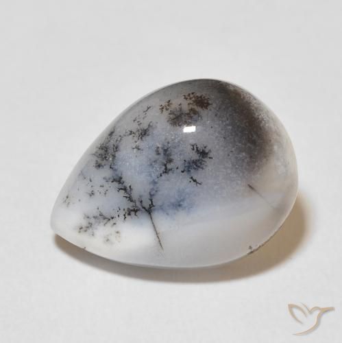 8.31ct Natural Blanco multicolor Ágata dendrítica, En forma de pera, Opaco