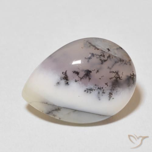 8.55ct Natural Blanco multicolor Ágata dendrítica, En forma de pera, Opaco