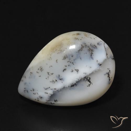 7.67ct Natural Blanco multicolor Ágata dendrítica, En forma de pera, Opaco
