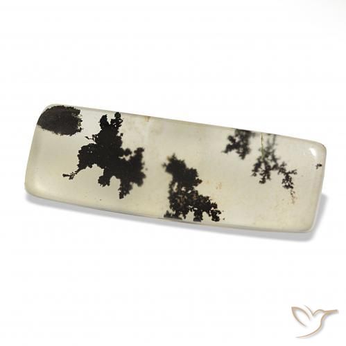 Ágata dendrítica Multicolor natural de 6.39 ct, Corte Baguette, Transparente