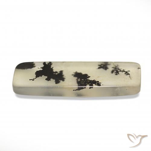 Ágata dendrítica Multicolor natural de 6.39 ct, Corte Baguette, Transparente