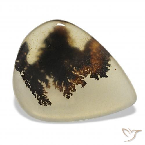 Ágata dendrítica Multicolor natural de 4.62 ct, En forma de pera, Transparente