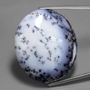 Calcedonia dendrítica Multicolor natural de 69.65 ct, Corte Óvalo, Translúcido