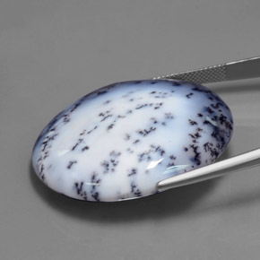 Calcedonia dendrítica Multicolor natural de 69.65 ct, Corte Óvalo, Translúcido