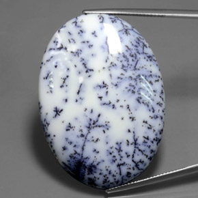 Calcedonia dendrítica multicolor natural de 53,63 ct, corte óvalo, opaco