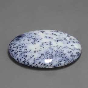 Calcedonia dendrítica multicolor natural de 53,63 ct, corte óvalo, opaco
