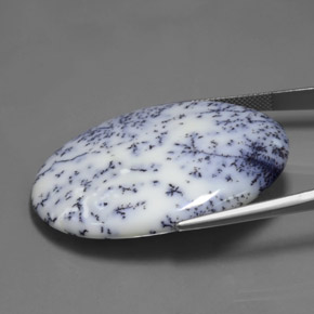 Calcedonia dendrítica multicolor natural de 53,63 ct, corte óvalo, opaco