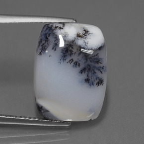 Calcedonia dendrítica multicolor natural de 11,56 ct, corte cojín, translúcido