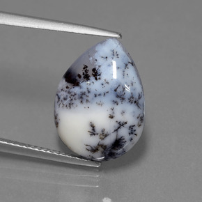 Calcedonia dendrítica multicolor natural de 6,56 ct, en forma de pera, translúcido