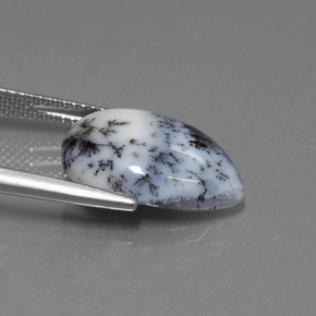 Calcedonia dendrítica multicolor natural de 6,56 ct, en forma de pera, translúcido