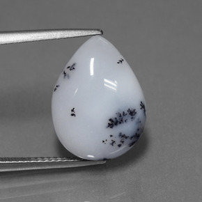 Calcedonia dendrítica multicolor natural de 7,06 ct, en forma de pera, translúcido