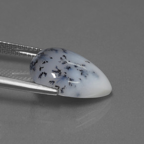 Calcedonia dendrítica Multicolor natural de 7.17 ct, En forma de pera, Translúcido