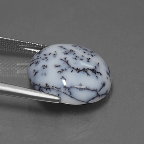 Calcedonia dendrítica Multicolor natural de 9.76 ct, Corte Redondo, Opaco