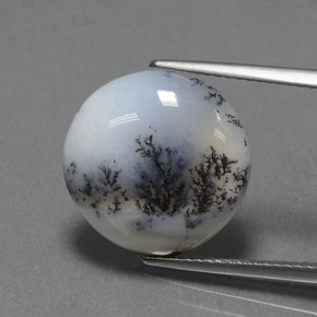 Calcedonia dendrítica multicolor natural de 7,74 ct, corte redondo, opaco