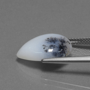 Calcedonia dendrítica Multicolor natural de 6.98 ct, En forma de pera, Translúcido