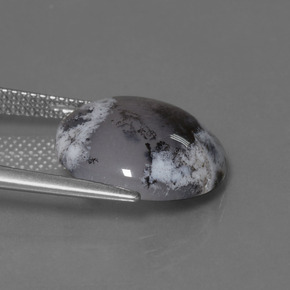 Calcedonia dendrítica multicolor natural de 7,64 ct, corte redondo, translúcido