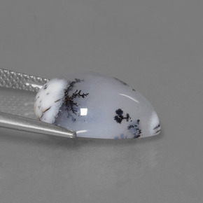 Calcedonia dendrítica multicolor natural de 7,56 ct, en forma de pera, translúcido