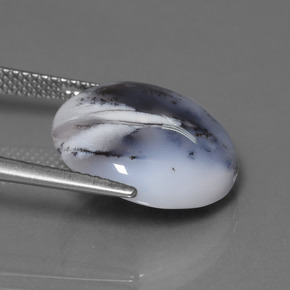 Calcedonia dendrítica Multicolor natural de 9.98 ct, Corte Redondo, Translúcido