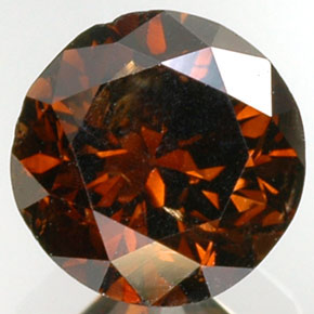 Diamante Orangy Cognac natural de 0.85 ct, Corte Redondo, SI-I1