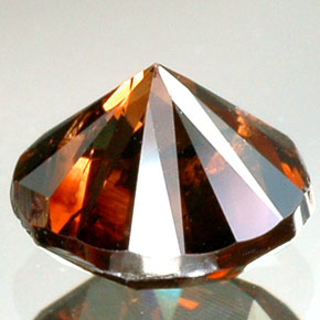 Diamante Orangy Cognac natural de 0.85 ct, Corte Redondo, SI-I1