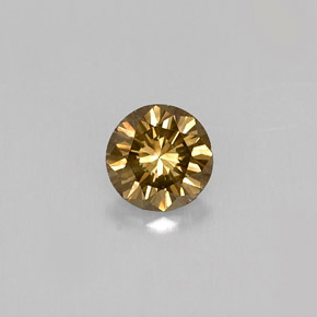 Diamante marrón natural de 0,30 ct, corte redondo, VS