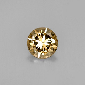 Diamante Marrón dorado natural de 0.37 ct, Corte Redondo, VS