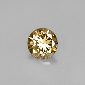 Diamante Marrón dorado natural de 0.37 ct, Corte Redondo, VS
