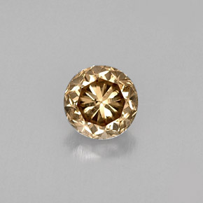Diamante marrón natural de 0,47 ct, corte redondo, VS