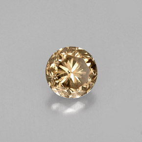Diamante marrón natural de 0,47 ct, corte redondo, VS
