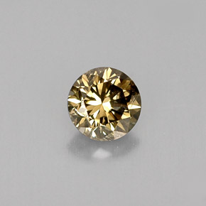 Diamante marrón natural de 0,42 ct, corte redondo, VS